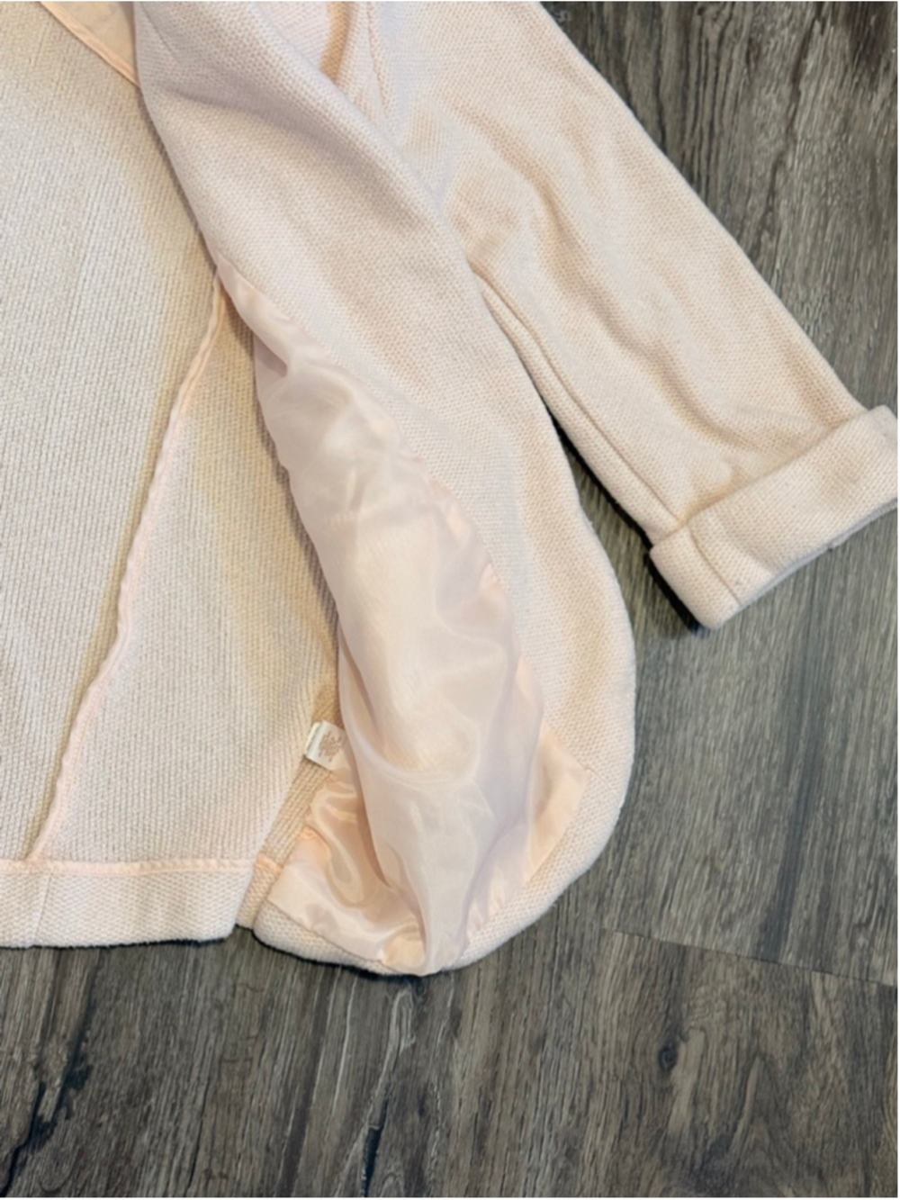 Lauren Conrad LC Women’s Blush Pink Textured Knit Blazer Jacket Size 16 Business - Picture 6 of 8